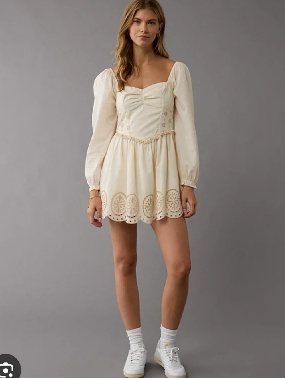 NWT American Eagle Sweetheart Eyelet Mini Dress Small